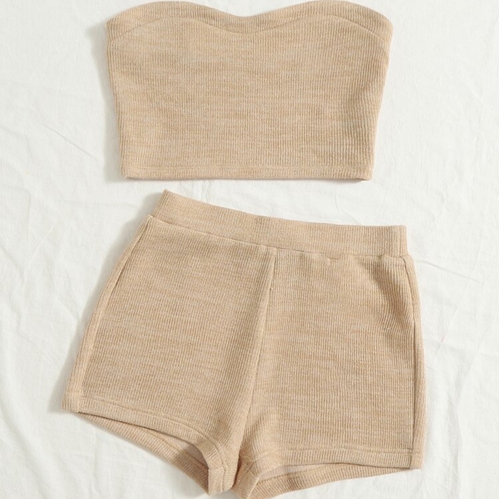 SHEIN Cream Knit Apparel